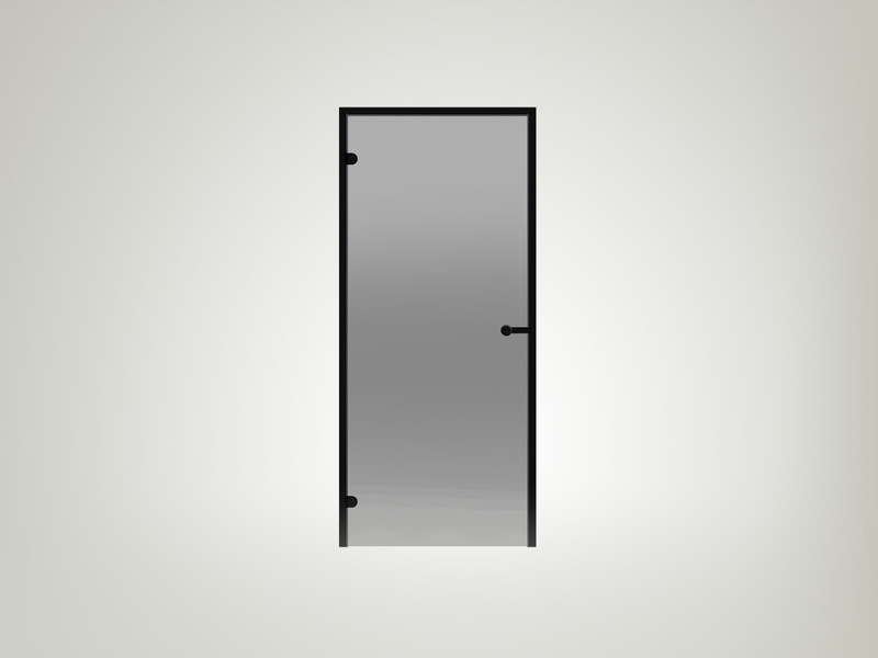 Дверь Harvia ALU Black Line 8×19 коробка черная, стекло бронза