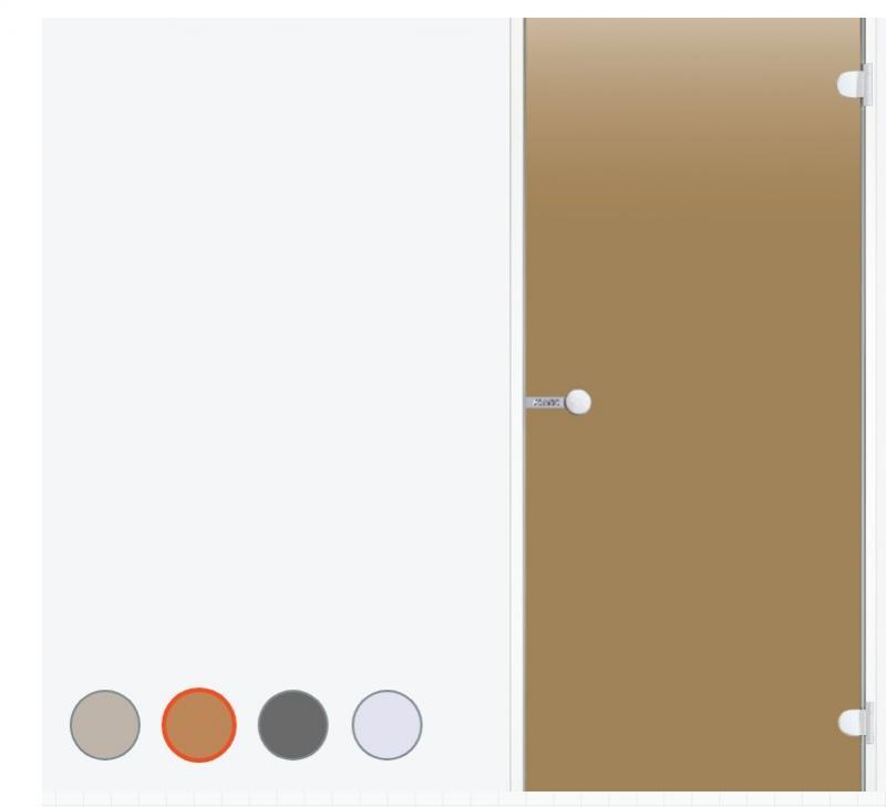 Дверь Harvia ALU 7×19 коробка белая, стекло бронза