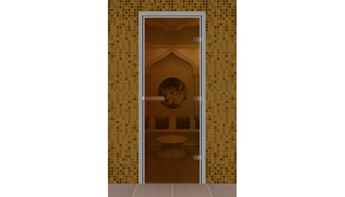 Дверь для турецкой бани ALDO без порога стекло бронза в Новосибирске