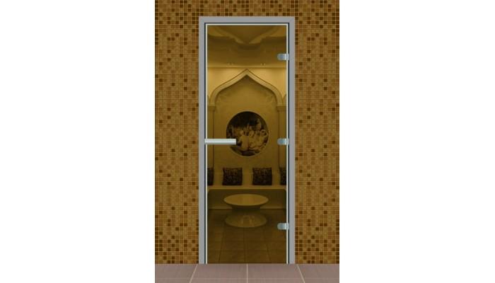 Дверь для турецкой бани ALDO без порога стекло прозрачное в Новосибирске