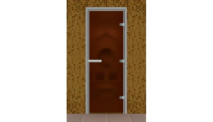 Дверь для турецкой бани ALDO без порога стекло бронза матовая в Новосибирске