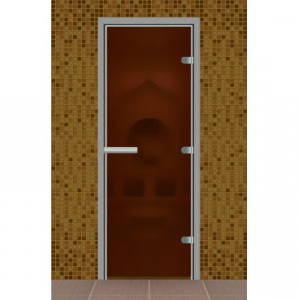 Дверь для турецкой бани стекло бронза матовое