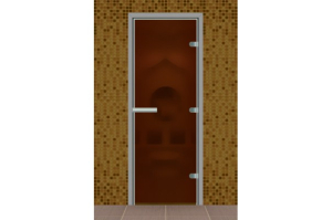 Дверь для турецкой бани стекло бронза матовое