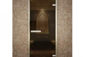 Дверь для хамам стекло бронзовое