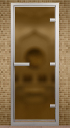 Дверь для турецкой бани, стекло бронзовое матовое